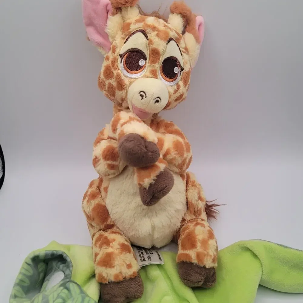 Disney Parks Baby Giraffe Plush with Leaf Swaddle Blanket Lovey Safari...
